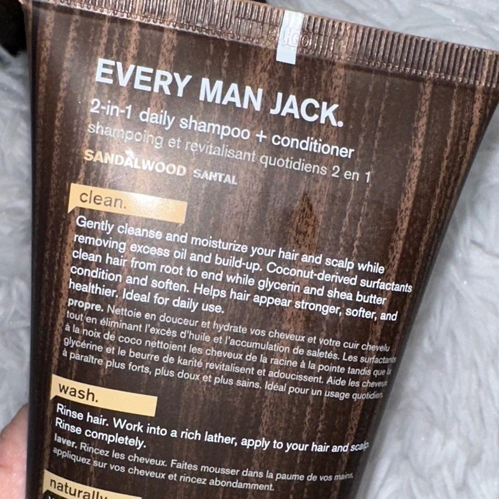 Every Man Jack 2-in-1 Daily Shampoo + Conditioner Sandalwood 8oz 3 Pack